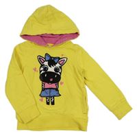 Hořčicová mikina se zebrou a kapucí C&A