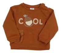 Hnědá mikina s žaludem a šusťákovou kapsou Orsolino