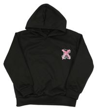 Černá mikina s medvědem a kapucí