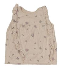 Světlerůžové květované tričko s volánky George