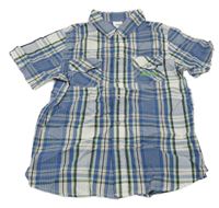 Tmavomodro-bílo-černá kostkovaná košile Yigga