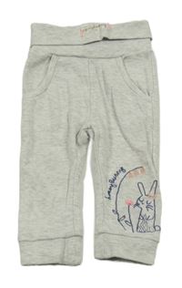 Světlešedé melírované lehké tepláky s králíkem Cool Club