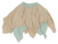 Světlerůžovo-mátová žebrovaná cípatá sukně