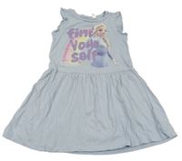 Světlemodré bavlněné šaty s Elsou H&M