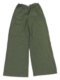 Khaki lehké široké kalhoty H&M