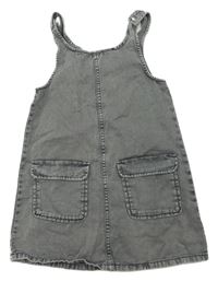 Šedé melírované riflové laclové šaty H&M