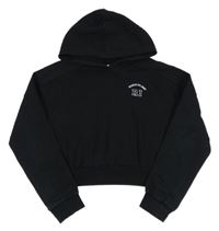 Černá crop mikina s nápisem a kapucí River Island