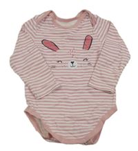Růžovo-bílé pruhované body s králíkem C&A