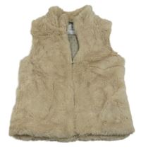 Světlebéžová kožešinová podšitá vesta Okaidi