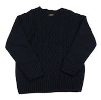 Tmavomodrý vzorovaný vlněný svetr OVS