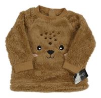 Nové - hnědá chlupatá mikina s čumákem dunnes 