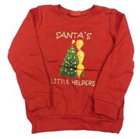 Červená mikina se stromkem a mrkvičkami Alive