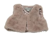 Starorůžová kožešinová podšitá vesta Primark