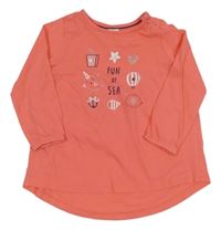 Lososová tunika s obrázky C&A