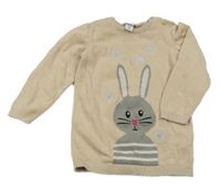 Světlebéžový lehký svetr s králíkem Dopodopo