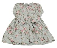 Šedo-růžové bavlněné květované šaty Dopodopo