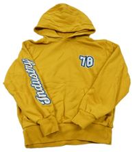 Okrová mikina s číslem a kapucí Diesel