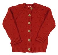 Červený propínací svetr s 3D puntíky Next