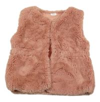 Růžová kožešinová podšitá vesta Next