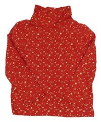 Červené triko se zlatými hvězdami a rolákem C&A