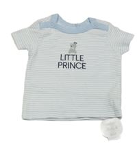 Nové - bílo-modré pruhované tričko s nápisem a medvědem Nutmeg