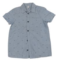 Modrá melírovaná košile s auty Topolino
