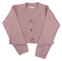 Růžový crop propínací svetr Primark