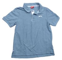 Modré melírované polo tričko s logem Slazenger