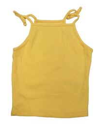 Žlutý žebrovaný crop top George