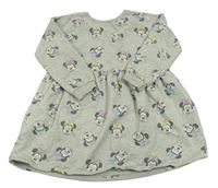 Šedé melírované teplákové šaty s Minnie Disney