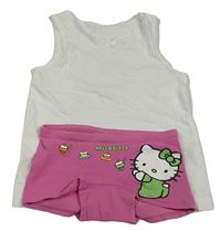 2set - bílá košilka + růžové nohavičkové kalhotky s Hello Kitty