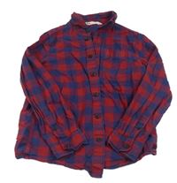Červeno-tmavomodrá kostkovaná košile H&M
