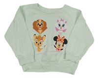 Mintová mikina se zvířátky Disney