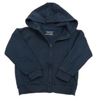 Tmavomodrá propínací mikina s kapucí zn. Primark