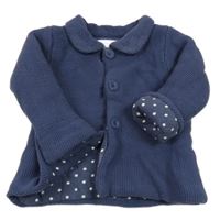 Tmavomodrý zateplený propínací svetr Early Days