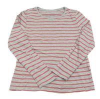 Šedo-růžové pruhované triko 