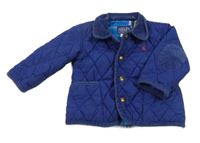 Tmavomodrá šusťáková prošívaná zateplená bunda Joules