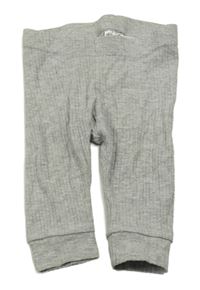 Šedé žebrované lehké tepláky H&M