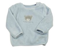 Světlemodrá plyšová mikina s medvídkem Nutmeg