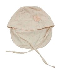 Světlerůžovo-barevný puntíkatý klobouk s ochranou na krk Ergee