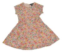 Růžovo-zeleno-žluté květované šaty Primark