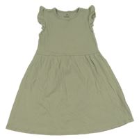 Světlezelené žebrované šaty s volánky H&M