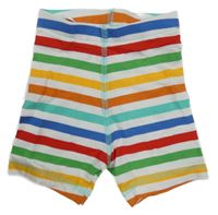 Bílo-barevné pruhované elastické kraťasy H&M
