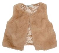 Růžová kožešinová crop podšitá vesta C&A