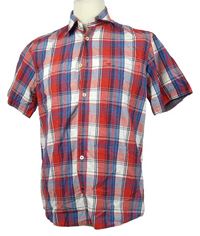 Pánská červeno-modro-bílá kostkovaná košile Tom Tailor 