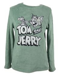 Dámské světlezelené plyšové pyžamové triko s Tomem a Jerrym Primark