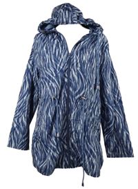 Dámská tmavomodrá vzorovaná šusťáková parka s kapucí Bonmarché 