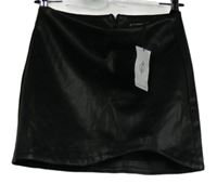 Dámská černá koženková minisukně Stradivarius