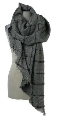 Dámská černo-šedá kostkovaná šála TCM 