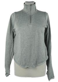 Dámská šedá melírovaná běžecká funkční mikina Nike 